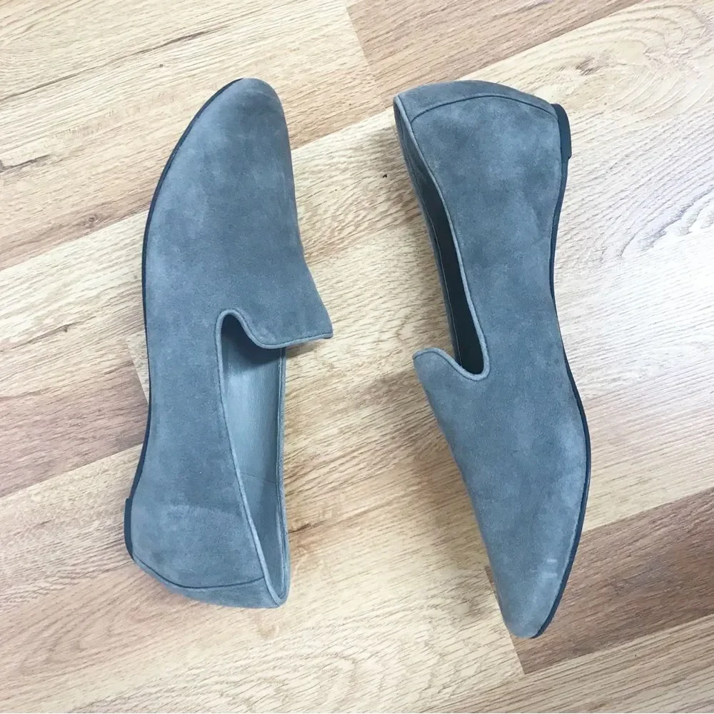 EILEEN FISHER Gray Suede Slip On Flats Shoes Loafers‎ Slippers Leather Size 9